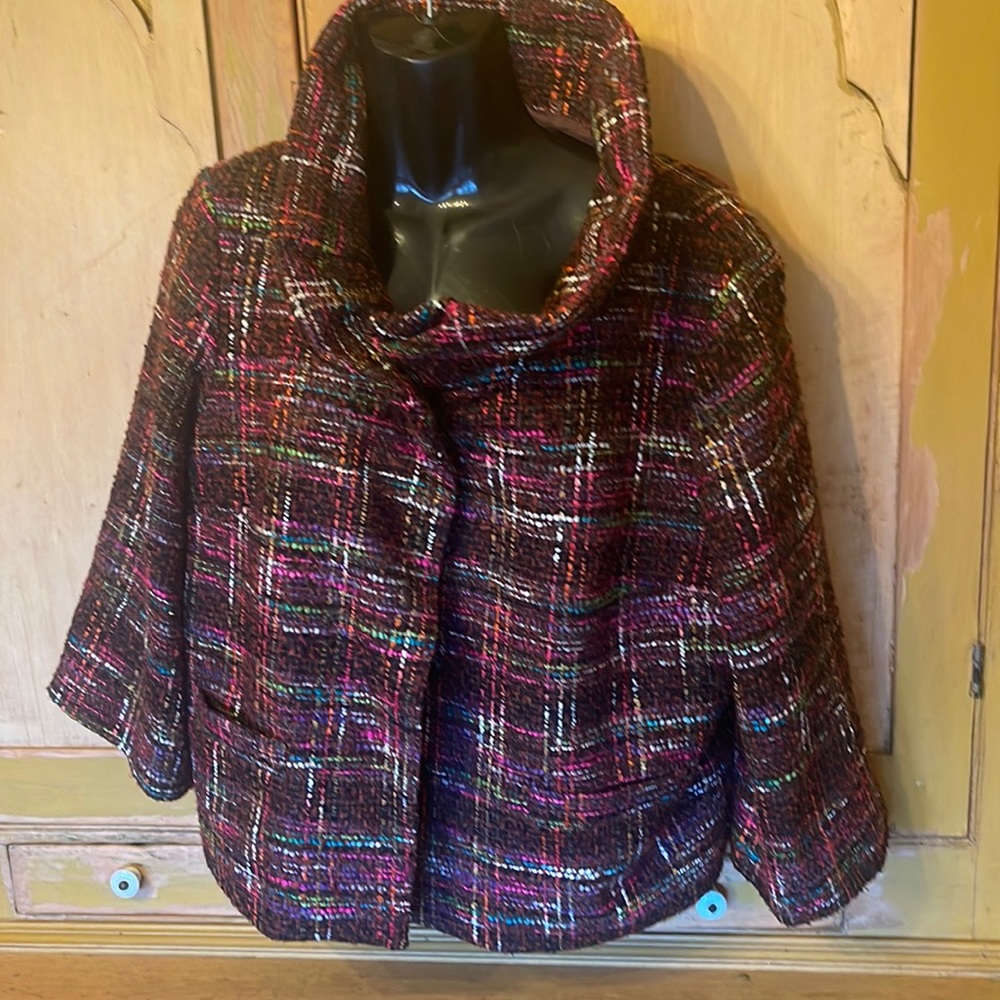 Carrie’s rainbow tweed jacket